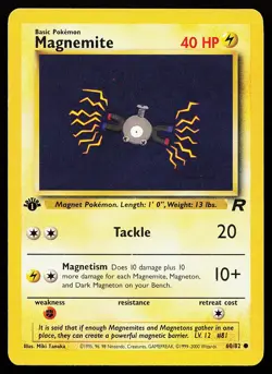Magnemite 60/82 Common 1st Edition Team Rocket Pokemon Card - Image 1