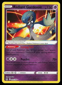 Radiant Gardevoir 069/196 Holo Lost Origin Pokemon Card - Image 1