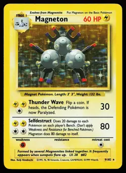 Magneton 9/102 Holo Rare Base Set Pokemon Card - Image 1