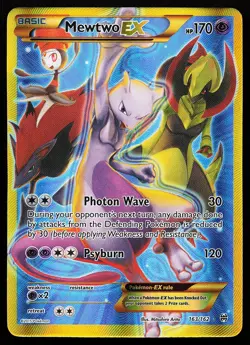 Mewtwo EX 163/162 Holo Secret Rare BREAKthrough Pokemon Card - Image 1