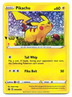 Pikachu SWSH039 Holo Promo Miscellaneous Cards & Products Pokemon NM - Image 1