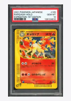 Pokemon PSA 10 Rapidash Holo 2001 105/128 Expedition 1ST ED. Japanese - Image 1