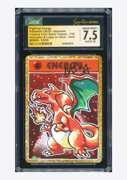 Pokemon CGC 7.5 AUTO 10 Fighting Energy Holo Charizard Msing 2023 #FIG CLF JPN - Image 1