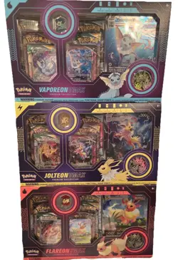 Lot of (3) Pokemon Vaporeon Jolteon Flareon VMAX Premium Collection Sealed Set - Image 1