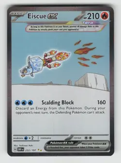 Pokemon - Eiscue ex - 222/197 Obsidian Flames - Special Illustration Rare - NM - Image 1