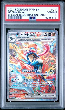 2024 POKEMON TWM EN-TWILIGHT MASQUERADE #214 GRENINJA EX PSA 10 - Image 1