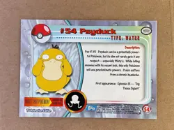 1999 TOPPS Psyduck Pokemon TV Animation #54 | Blue Logo 1st Print | Series 1 - Image 2