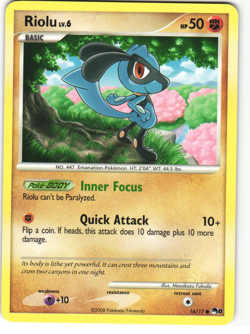 Riolu Common Pokemon TCG POP Series 8 16/17 LP - Image 1