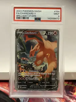 Pokemon 2022 Charizard V 154/172 Alt Art Brilliant Stars PSA 9 - Image 1