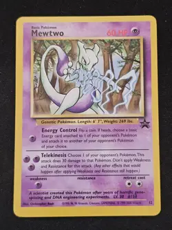 Pokemon TCG Mewtwo 12 Vintage Black Star Promo Mint Near Mint - Image 1