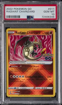 2022 POKEMON GO #011 RADIANT CHARIZARD PSA 10 - Image 1
