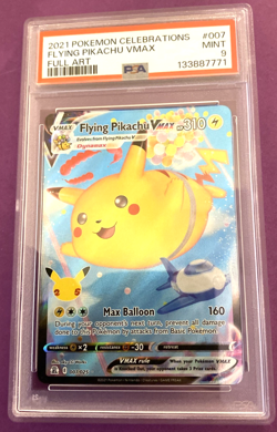 FLYING PIKACHU VMAX #007 FULL ART 2021 POKEMON CELEBRATIONS PSA 9 MINT - Image 1