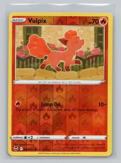 Reverse Holo Vulpix #017/195 Common SWSH12: Silver Tempest Pokemon - Image 1