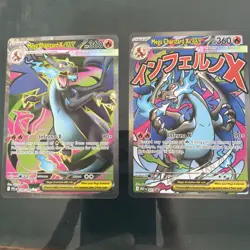 Two Mega Charizard X ex Cards 109/94, UPC Black Star Promo 23 - Image 1