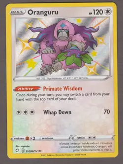Shiny Oranguru SV098/SV122 Shining Fates Holo Rare Pokemon Card NM - Image 1