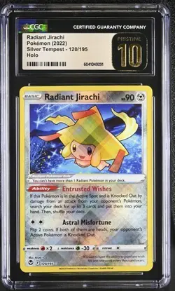 ✨✨ CGC 10 Pristine Radiant Jirachi 120/195 Silver Tempest 2022 Holo Pokemon - Image 1