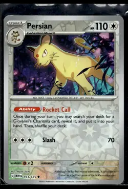 Persian SV: Scarlet & Violet 151 053/165 LP Pokemon TCG | Buy 1 Get 2 Free - Image 1