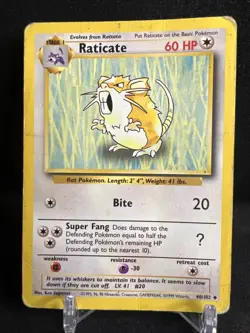 Raticate 40/102 Uncommon Base Set Pokemon Card - Image 1