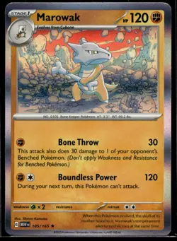 Marowak SV: Scarlet & Violet 151 105/165 LP Pokemon TCG | Buy 1 Get 2 Free - Image 1