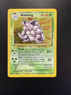 Pokemon TCG Nidoking Base Set Holo Unlimited Rare Card 11/102 - Image 1