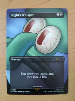 MTG Night's Whisper Borderless Non FOIL Secret Lair SPONGEBOB SQUAREPANTS - Image 1