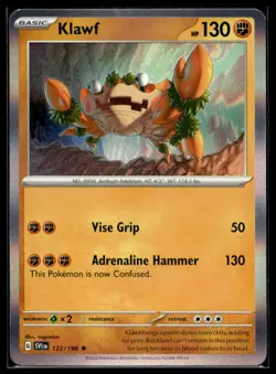 Klawf - SV01: Scarlet & Violet Base Set 122/198 LP Pokemon TCG | Buy 1 Get 2 Fre - Image 1