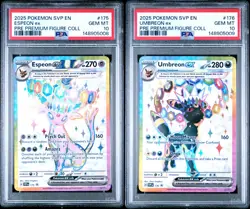 2025 POKEMON SVP EN-SV BLACK STAR PROMO 175 176 UMBREON ESPEON SEQUENTIAL PSA 10 - Image 1
