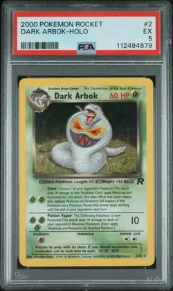 2000 Pokemon Rocket #2 Dark Arbok Holo Rare PSA 5 EX - Image 1