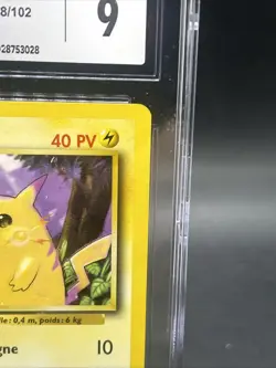 CGC 9 MINT French Pikachu Base Set 1st Edition 1999 Pokemon WOTC 58/102 👀 - Image 2