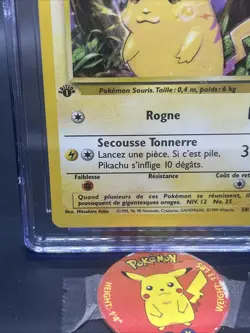 CGC 9 MINT French Pikachu Base Set 1st Edition 1999 Pokemon WOTC 58/102 👀 - Image 4
