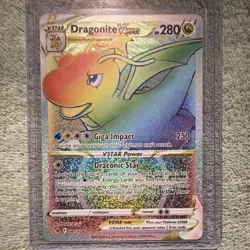 Pokemon Dragonite VSTAR Pokemon GO Secret Rare Full Art Holo 081/078 English - Image 1