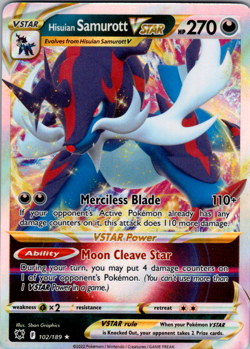 Hisuian Samurott VSTAR 102/189 🇨🇦 Pokemon Astral Radiance Ultra Rare Card - Image 1