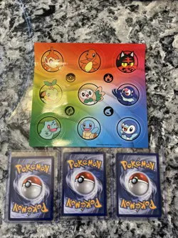 Pokemon First Partner Illustration Collection Series 1 Kanto Starters Set NM - Image 2