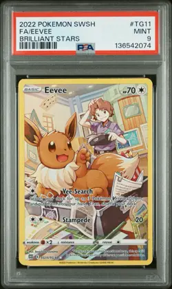 Pokemon Eevee 2022 TCG TG11/TG30 Swsh09 Trainer Gallery Full Art PSA 9 - Image 1