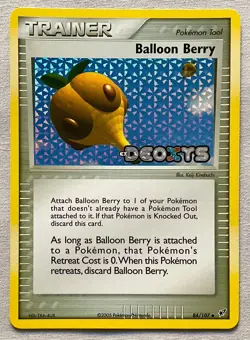 Pokemon Balloon Berry #84/107 Reverse Holo Trainer - 2005 EX Deoxys - LP to NM - Image 2