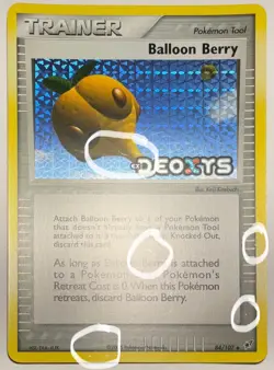 Pokemon Balloon Berry #84/107 Reverse Holo Trainer - 2005 EX Deoxys - LP to NM - Image 4