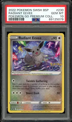 Pokemon Radiant Eevee Pokemon Go Holo Promo #SWSH230 PSA 10 - Image 1