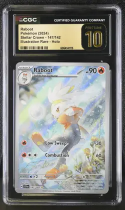 Pokemon Raboot 147/142 Illustration Rare Stellar Crown - CGC 10 PRISTINE - Image 1