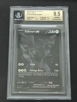 2025 POKEMON BLK EN-BLACK BOLT BLACK WHITE RARE #172 ZEKROM EX BGS 9.5 - Image 1