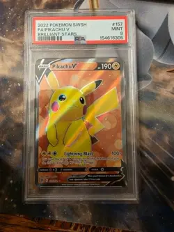 2022 Pokemon SWSH FA/Pikachu V Brilliant Stars 157/172 PSA 9 - Image 1