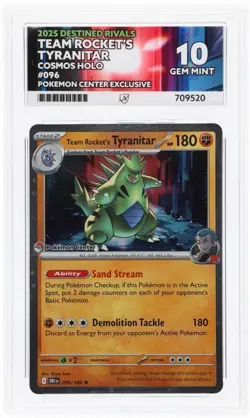 Team Rocket's Tyranitar 096/182 Pokemon Centre Stamped Destined Rivals Ace 10 - Image 1