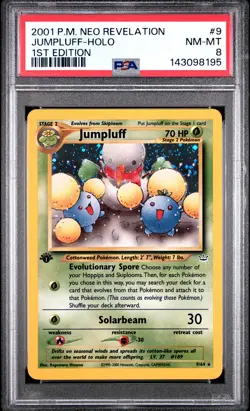2001 POKEMON NEO REVELATION 1ST EDITION #9 JUMPLUFF-HOLO PSA 8 - Image 1