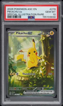 2026 POKEMON ASC EN-ASCENDED HEROES SPECIAL ILLUSTRATION RARE PIKACHU EX PSA 10 - Image 1