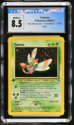 CGC 8.5 Yanma Neo Discovery 1st Edition 17/75 Holo Pokemon Card psa - Image 1