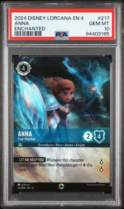 2024 Disney Lorcana Ursula's Return #217 Anna True-Hearted Enchanted PSA 10 ! - Image 1