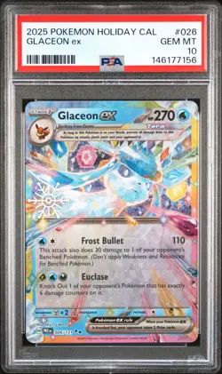 Pokemon TCG Glaceon ex 026/131 2025 Holiday Calendar Stamped Card - PSA 10 - Image 1