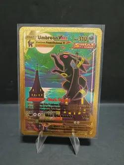 Umbreon Vmax Gold Foil Fan Art Vinyl Textured Collector Card 215/203 - Image 1