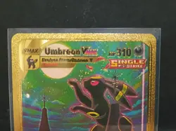 Umbreon Vmax Gold Foil Fan Art Vinyl Textured Collector Card 215/203 - Image 2