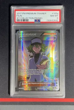 PSA 8 NM-MT: N Full Art 105a/124 - Premium Trainers XY Collection Pokemon Card - Image 1