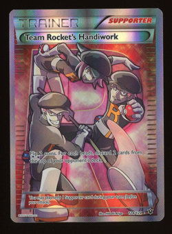 2016 Pokemon TCG Team Rocket's Handiwork Trainer Full Art 124/124 - Image 1